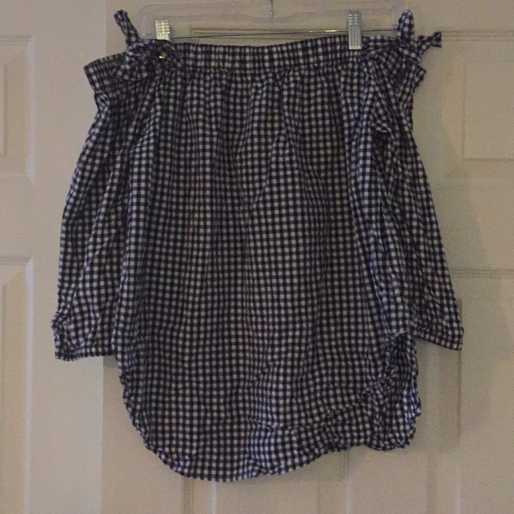 Off the shoulder gingham top